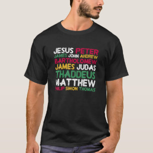 T-shirt Jésus Christ 12 Apôtres Dieu Escouade chrétienne R