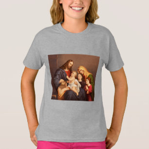 T-shirt Jésus-Christ avec les Enfants Premium Beaux-Arts