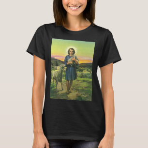 T-shirt Jésus-Christ berger vintage avec agneau bébé