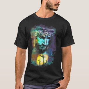 T-shirt Jésus Christ Croix Image religieuse Art chrétien
