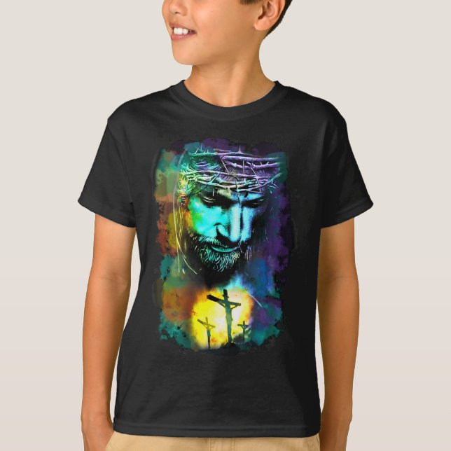 T-shirt Jesus Christ Cross Religious Cture Christian Art P (Devant)
