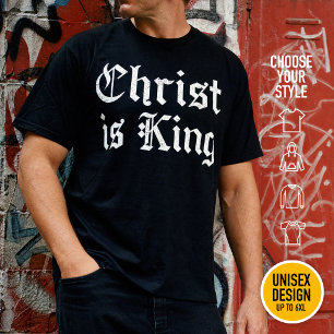 T-shirt Jésus-Christ est Roi - style gothique grunge érodé