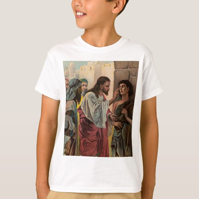 T-shirt Jésus Christ guérir l'aveugle (Devant)