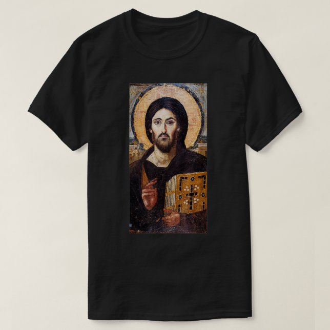 T-shirt Jésus Christ Pantocrate Sinaï Orthodo Chrétien I (Design devant)