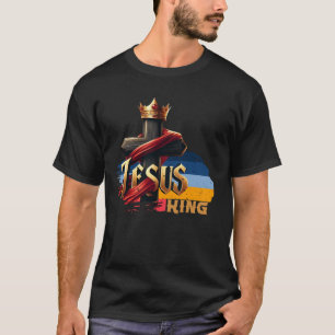 T-shirt Jésus Christ Seigneur Roi Couronne Croix Foi Chrét