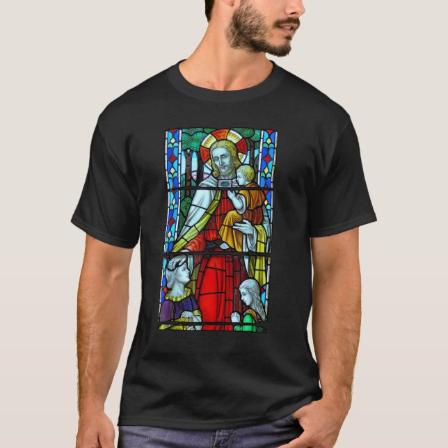 T-shirt Jésus Christ Vitre Vitrée Eglise Dieu Chris (Devant)
