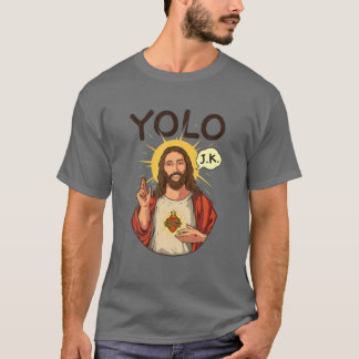 T-shirt Jésus Christ YOLO JK Mème Drôle Chrétien Pâques