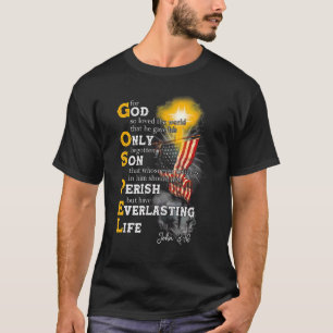 T-shirt Jesus Christian Gospel Drapeau américain 4 juillet