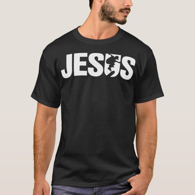 T-shirt Jesus Christian Skateboard Cool Skate Design (Devant)