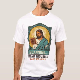 T-shirt Jésus Code QR flou ne scannera pas Menu Humour Tec