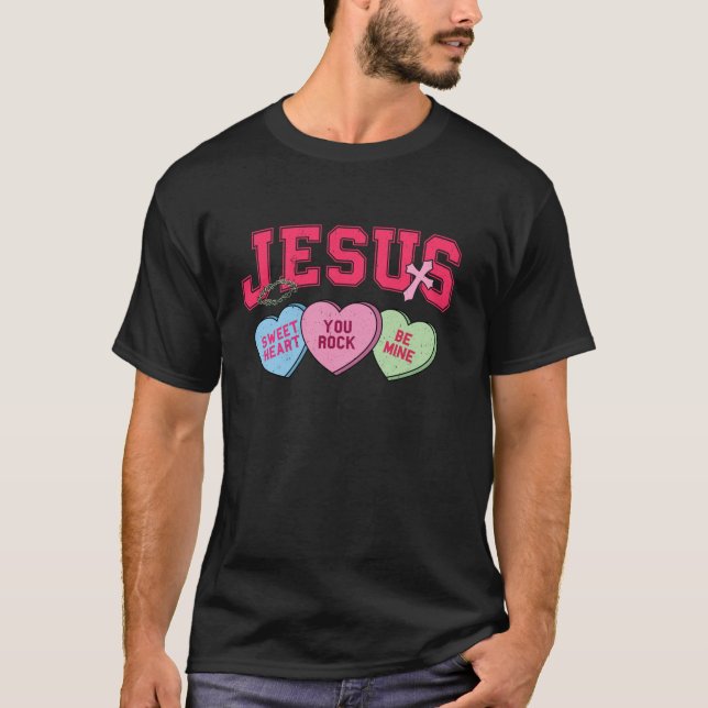 T-shirt Jésus Coeurs de conversation Candy Christian Valen (Devant)