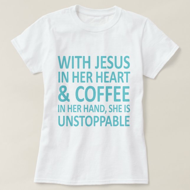 T-shirt Jésus + coffee_skyblue (Design devant)