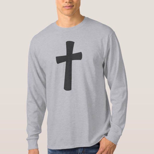 T-shirt Jésus Commença À Prêcher. Matt. Croix grise 4:17 ( (Devant)
