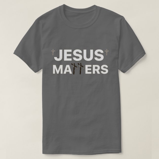 T-shirt jésus compte la croix de bois (Design devant)