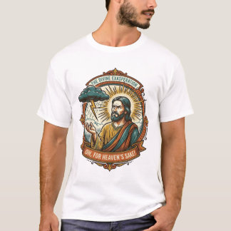 T-shirt Jésus contrarié Nuage de pluie sombre Foudre Météo