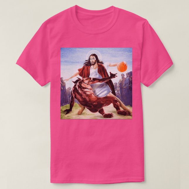 T-shirt Jésus contre Satan à Basketbal (Design devant)