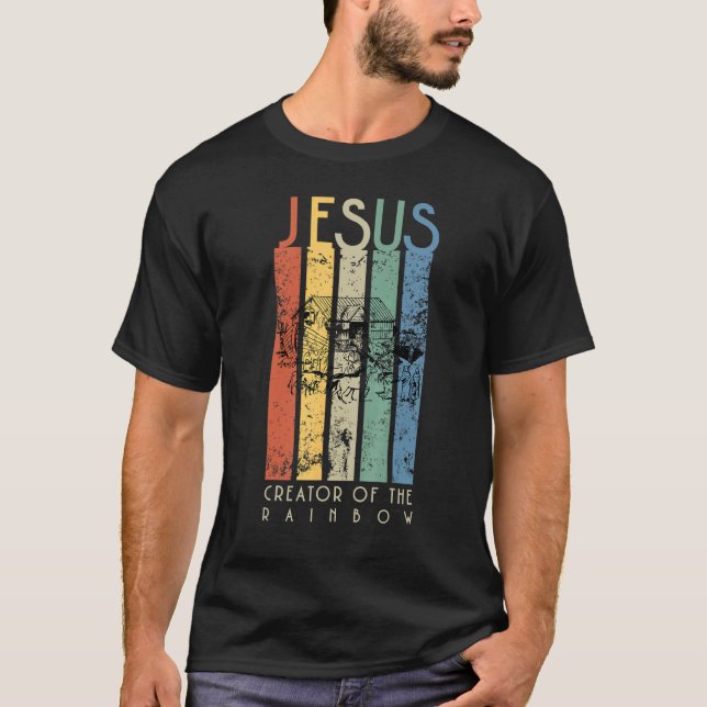 T-shirt Jésus, Créateur Du Noé Arc-En-Ciel Et De L'Arche (Devant)