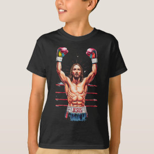 T-shirt Jésus Dieu Kickboxing Ou Boxe Victoire Drôle Meme