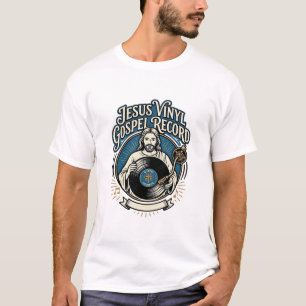 T-shirt Jesus Disque Vinyle Gospel Record Jesus Disque Vin