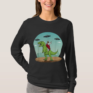 T-shirt Jesus équitation A Dinosaur Drôle Bigfoot UFO Alie