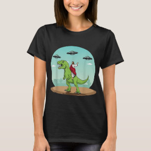 T-shirt Jesus équitation A Dinosaur Drôle Bigfoot UFO Alie