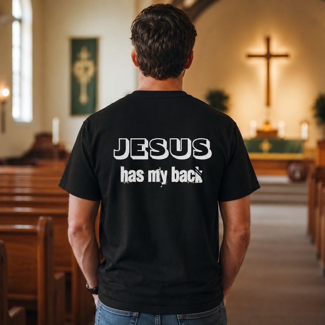 T-shirt Jésus est derrière moi noir et blanc chrétien (Créateur téléchargé)