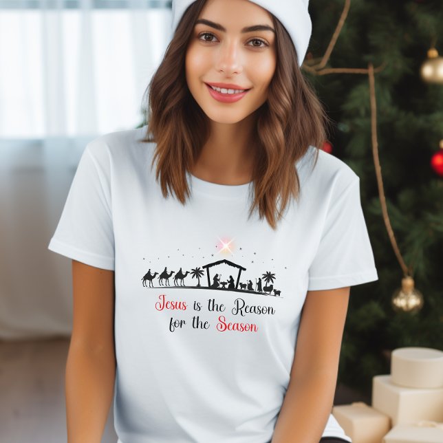 T-shirt Jésus est la raison de la saison blanche (Créateur téléchargé)