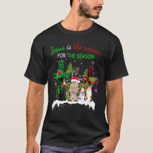 T-shirt Jésus Est La Raison De La Saison Chat De Noël Jésu