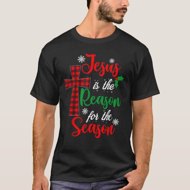 T-shirt Jésus est la raison de la saison Christian Xmas (Devant)