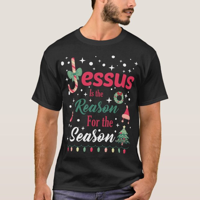 T-shirt Jésus est la raison de la saison de Noël  (Devant)