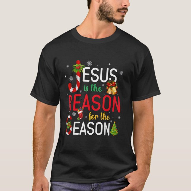 T-shirt Jésus Est La Raison De La Saison Noël Noël (Devant)
