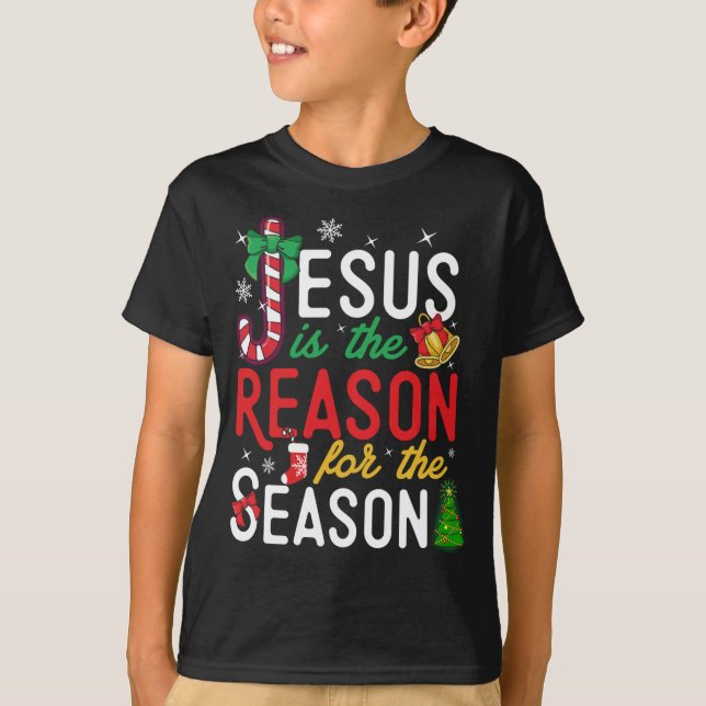 T-shirt Jésus Est La Raison Pour Noël Noël Noël Noël Noël  (Devant)