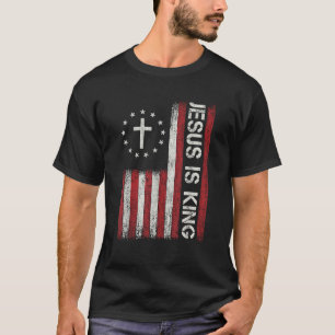 T-shirt Jésus est le Roi Dieu Bible chrétienne Foi Croix D