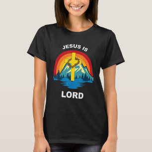 T-shirt Jésus Est Lord Sunset Croix Couronne D'Thorns Chri