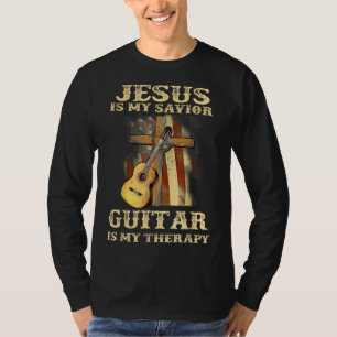 T-shirt Jésus Est Ma Guitare Sauveur Est Ma Thérapie Drôle