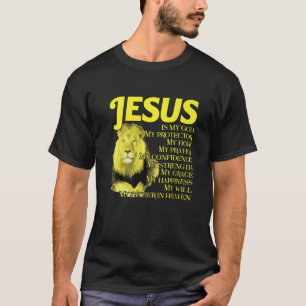 T-shirt Jésus Est Mon Dieu Lion Jaune Chrétien De Juda