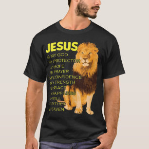 T-shirt Jésus est mon Dieu Lion Jaune chrétien de Juda