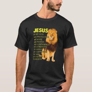 T-shirt Jésus Est Mon Dieu Lion Jaune Chrétien De Juda  1