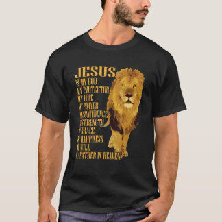 T-shirt Jésus Est Mon Dieu Lion Orange Chrétien De Juda 1