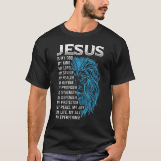 T-shirt Jésus Est Mon Dieu Roi Mon Seigneur Mon Sauveur Li