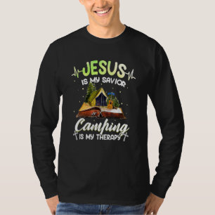 T-shirt Jésus Est Mon Sauveur Camping Est Ma Thérapie