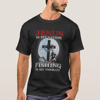T-shirt Jésus est mon sauveur La pêche est mon thérapeute
