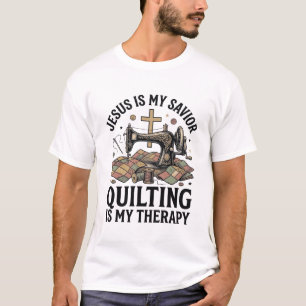 T-shirt Jésus est mon Sauveur le Quilting est ma Thérapie