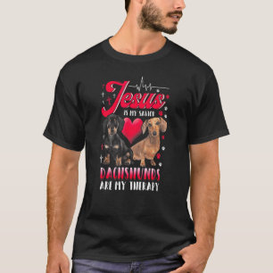 T-shirt Jésus Est Mon Sauveur Les Dachshunds Sont Ma Théra