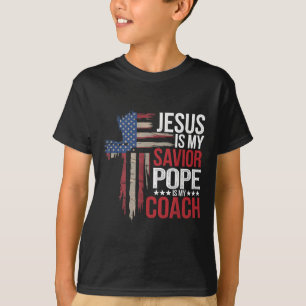 T-shirt Jésus Est Mon Sauveur Pape Est Mon Entraîneur Cita