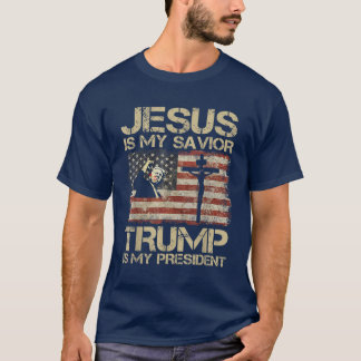 T-shirt Jésus Est Mon Sauveur Trump Est Mon Président