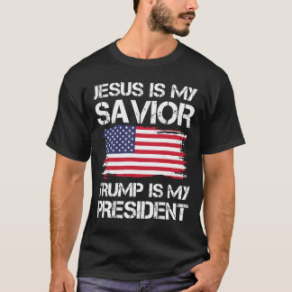 T-shirt Jésus est mon sauveur Trump est mon président