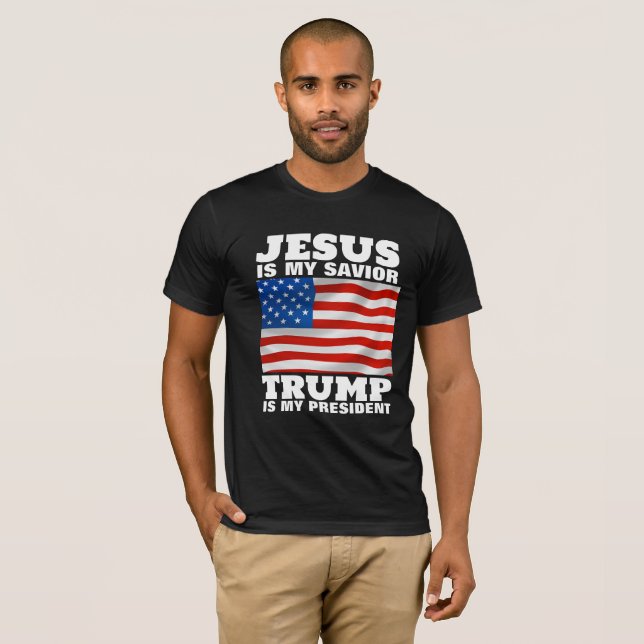 T-SHIRT JÉSUS EST MON SAUVEUR TRUMP EST MON PRÉSIDENT (Devant entier)