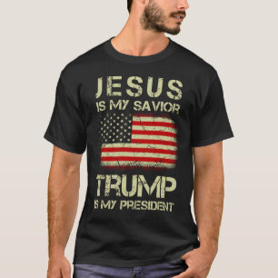 T-shirt Jésus Est Mon Sauveur Trump Est Mon Président
