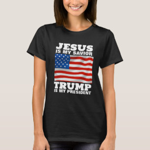 T-SHIRT JÉSUS EST MON SAUVEUR TRUMP EST MON PRÉSIDENT